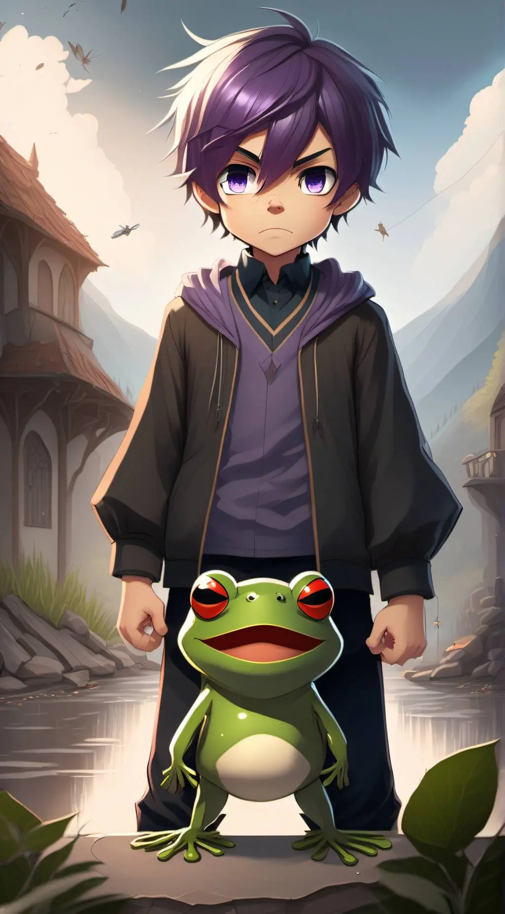 ai character: jyimira and froggy background