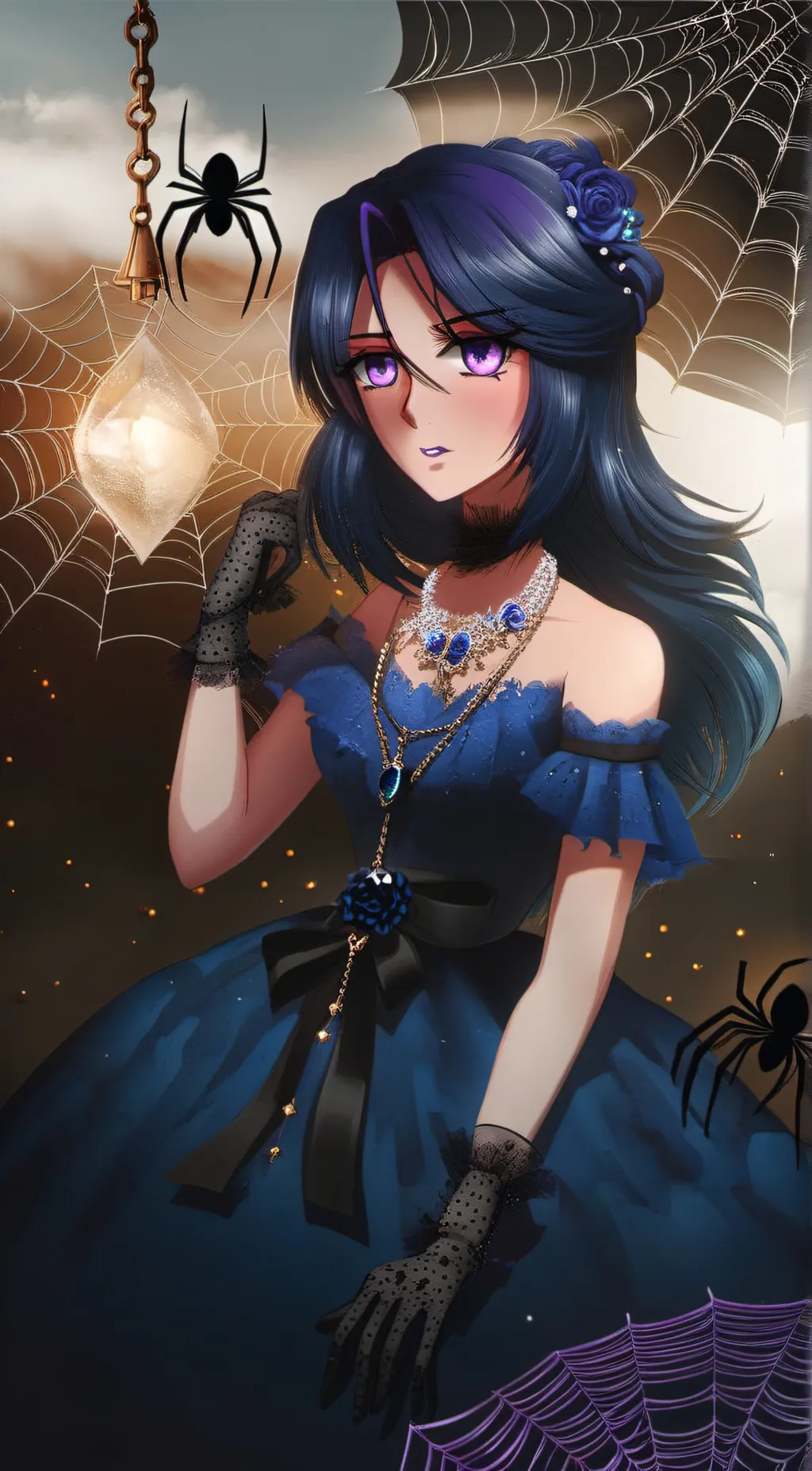 ai character: violet background