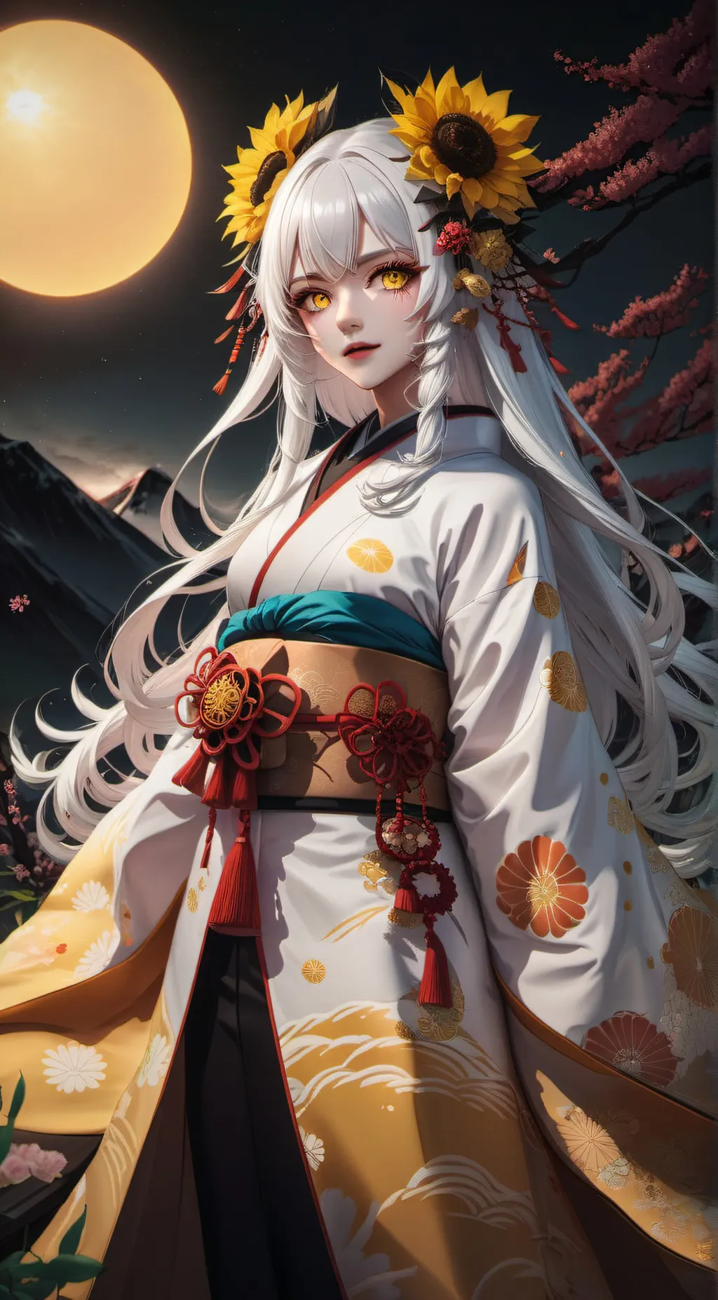 ai character: Sun background