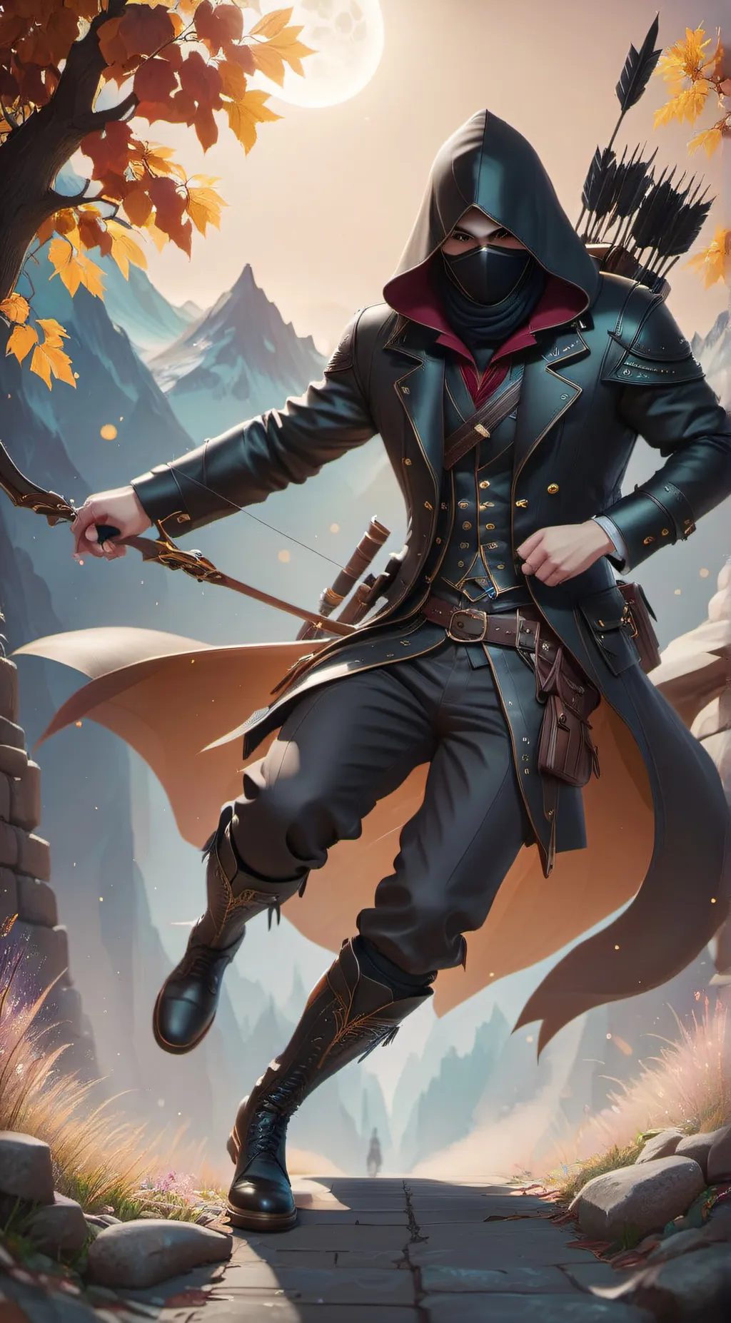 ai character: black arrow background