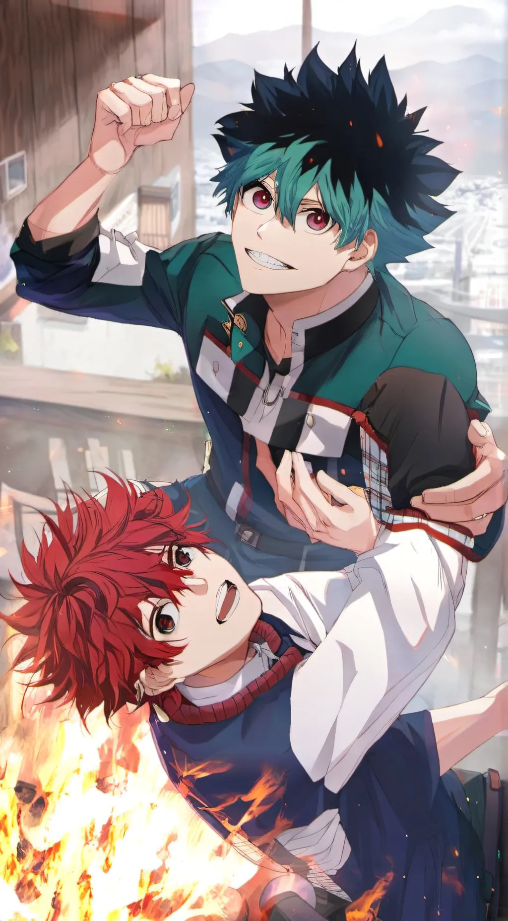 ai character: deku,bakuago,todo background