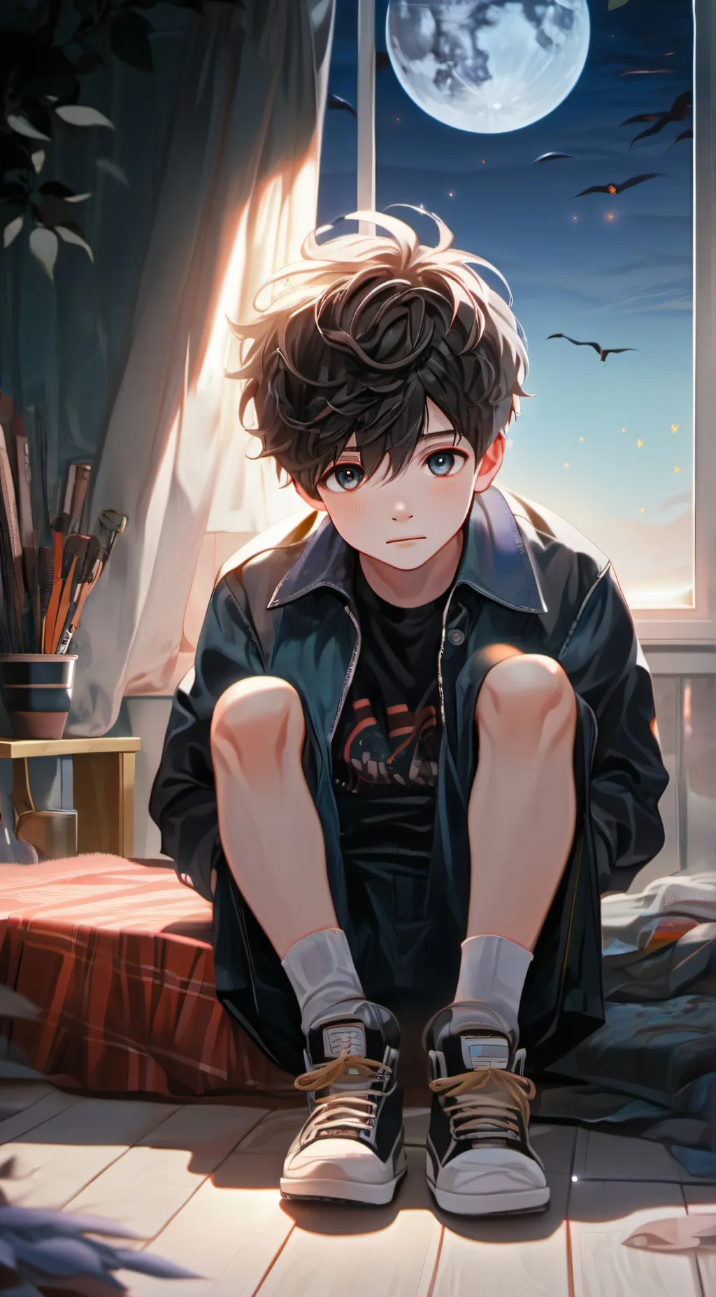 ai character: boy background