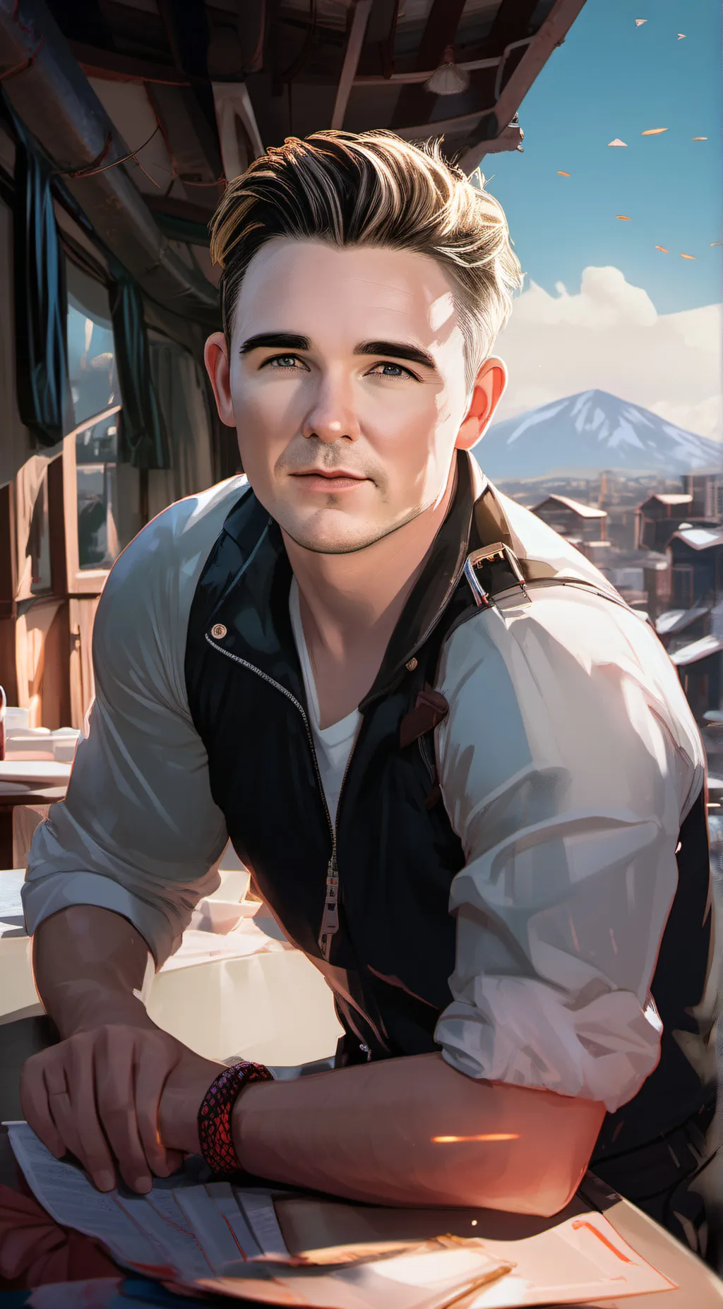 ai character: Jesse McCartney  background
