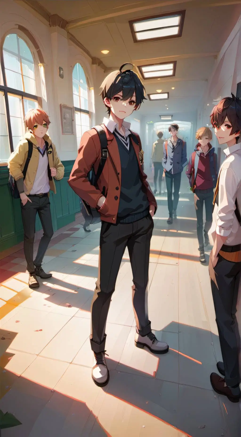 ai character: Boys Only School background