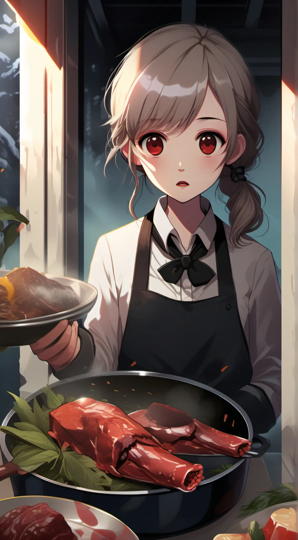 ai character: Waitress Ann Droe background