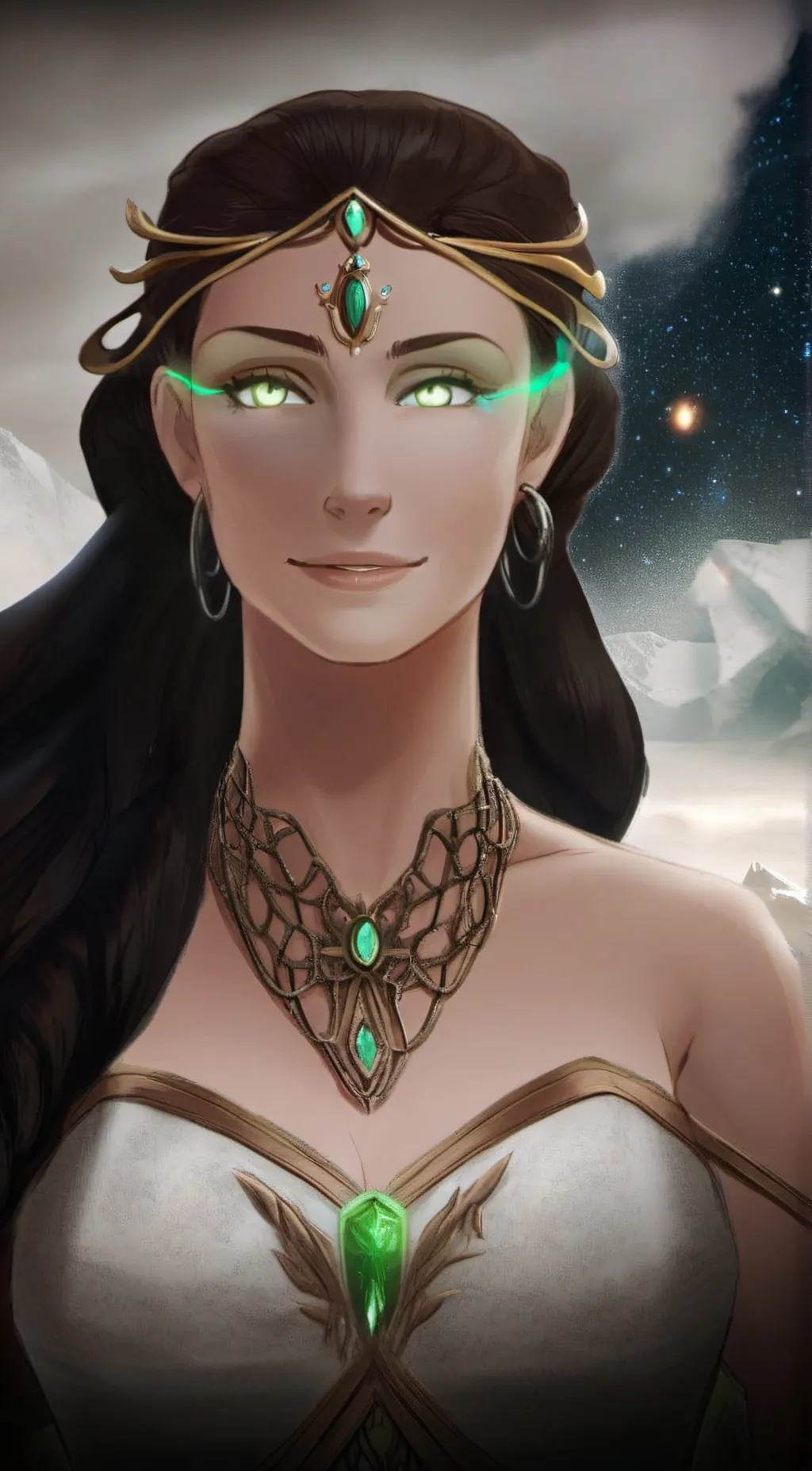 ai character: queen crystal  background