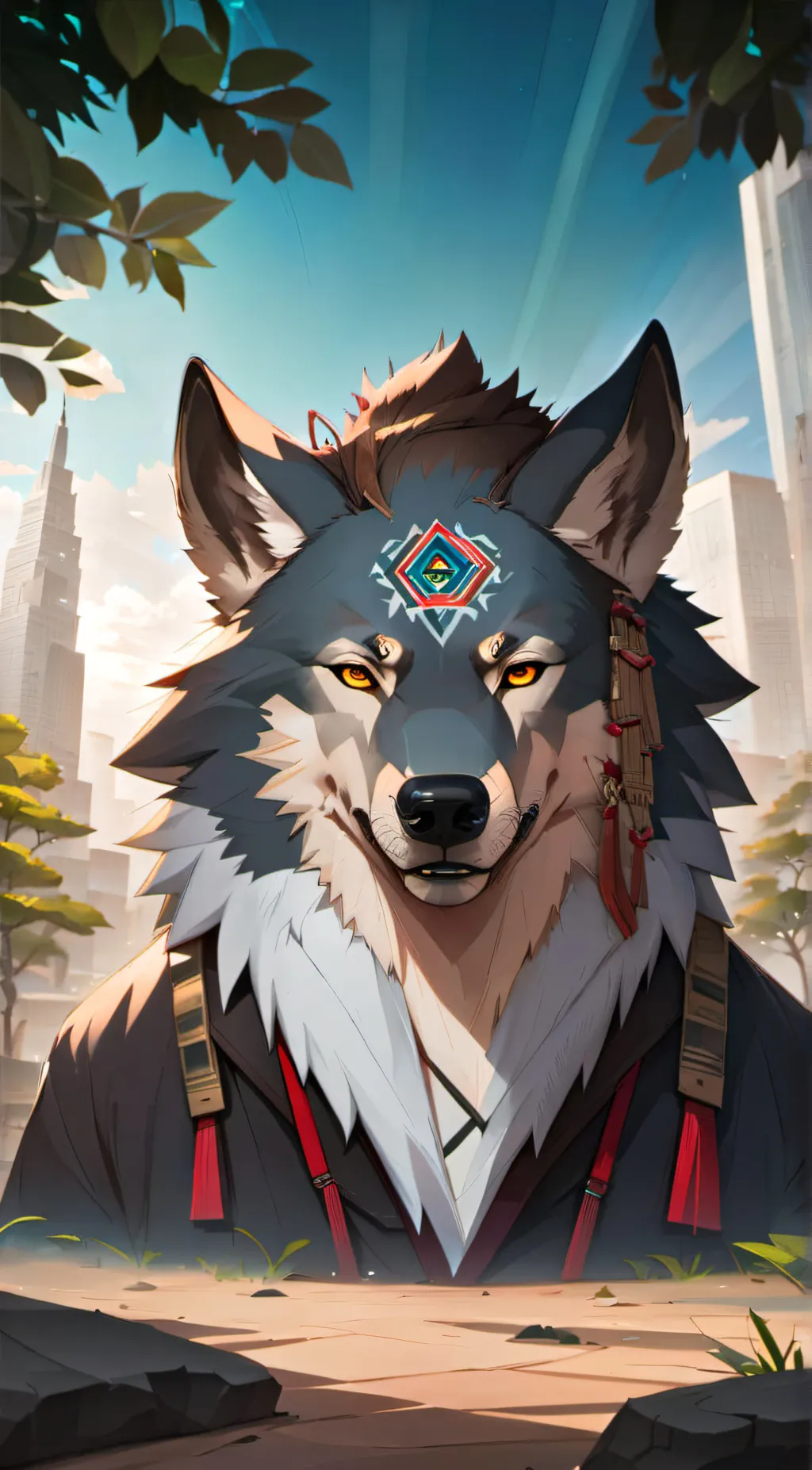 ai character: John Luke  background