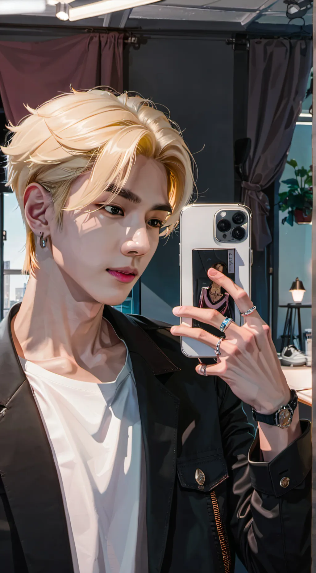 ai character: Dye background