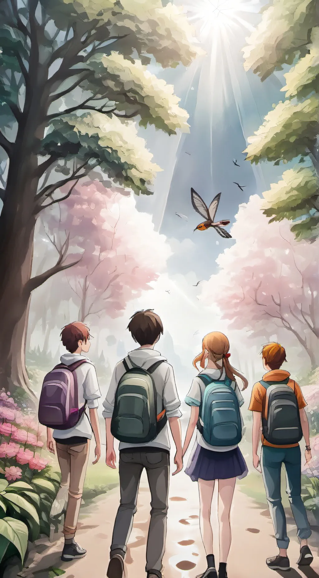 ai character: Ash, John, and Amy background