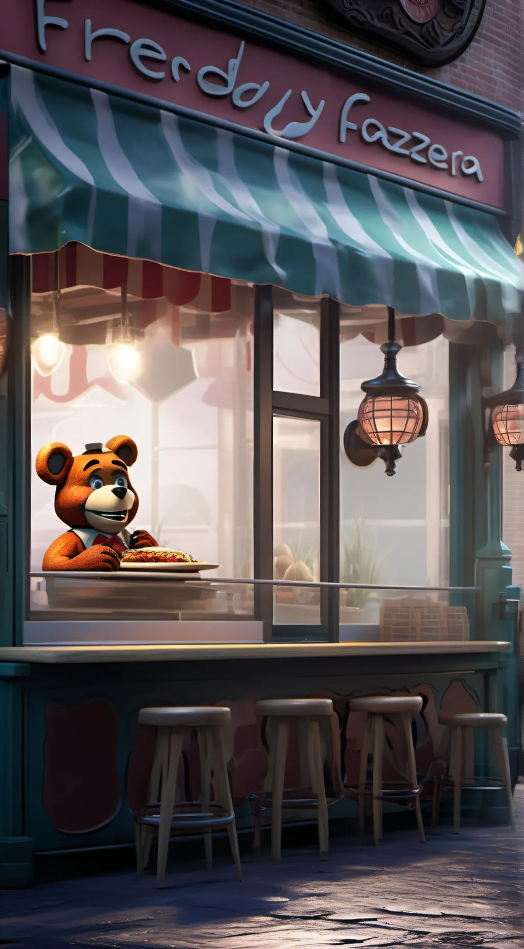 ai character: Fnaf 1 background