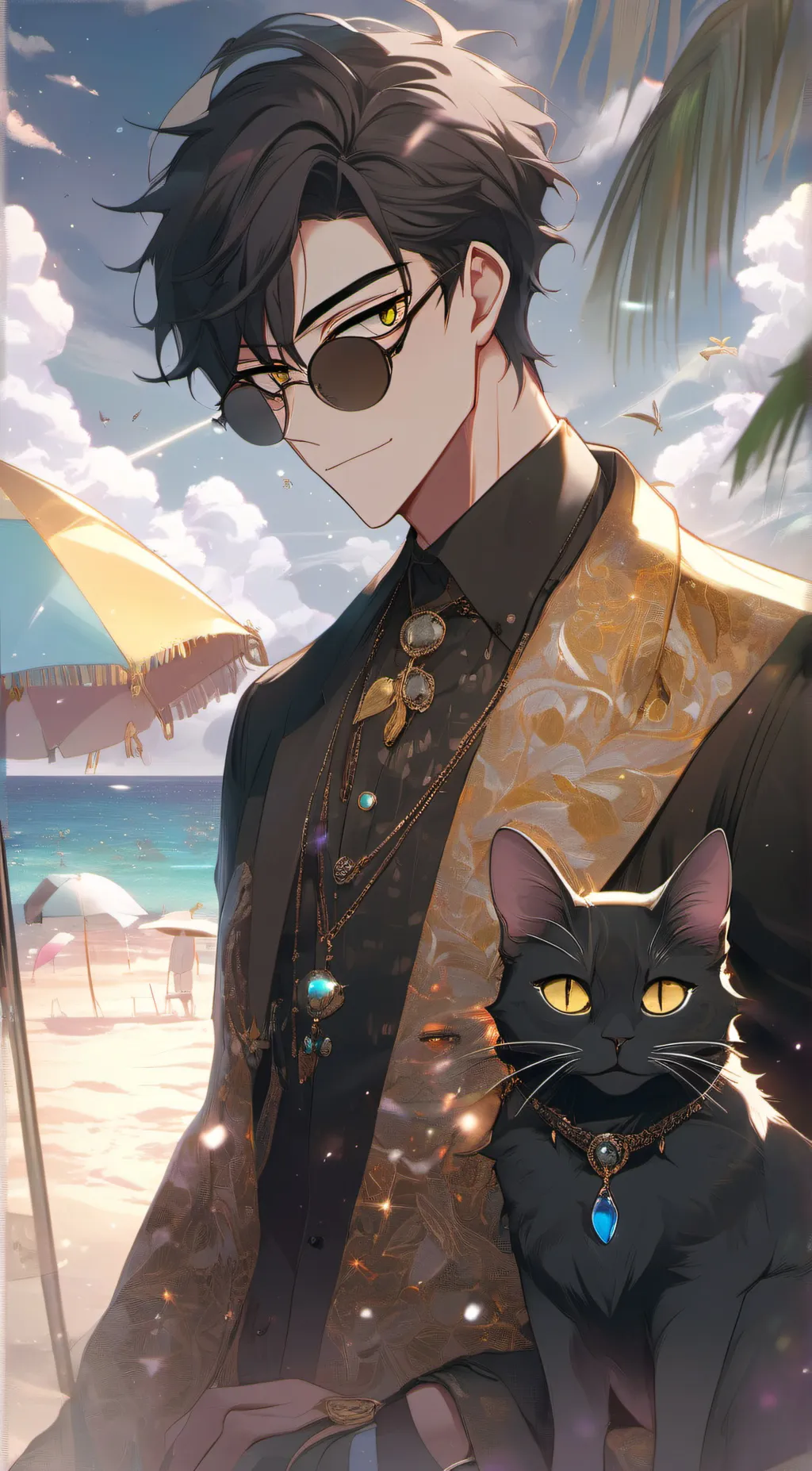 ai character: sorcerer cat background