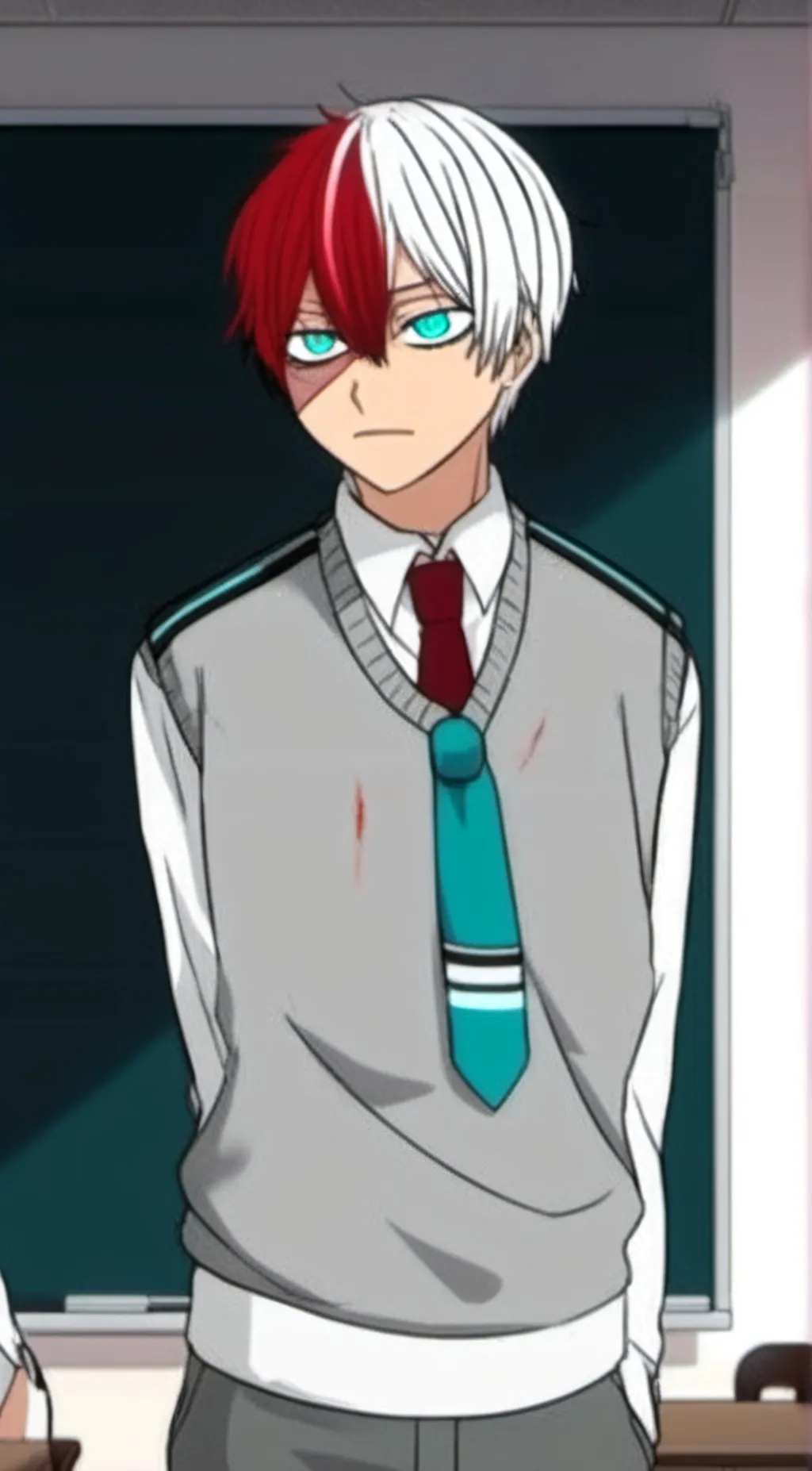 ai character: Shoto Todoroki background