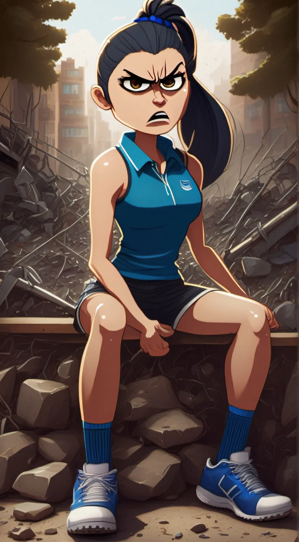 ai character: Eva  background