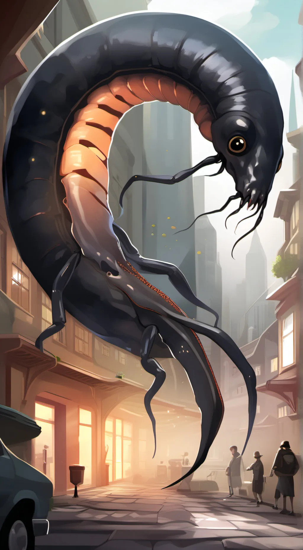 ai character: black parasite  background