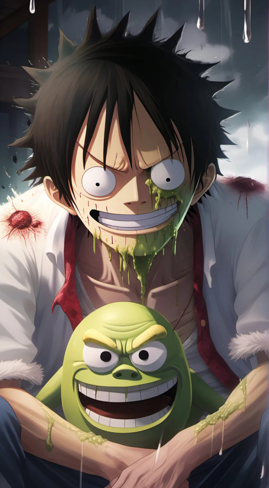 ai character: shrek infection background