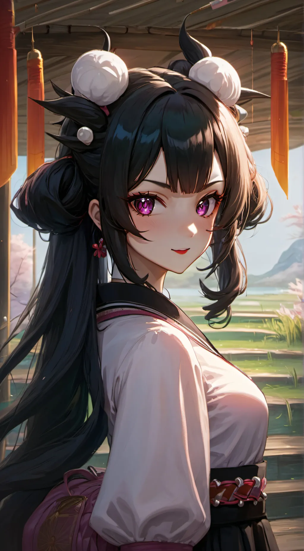 ai character: Kuromi  background