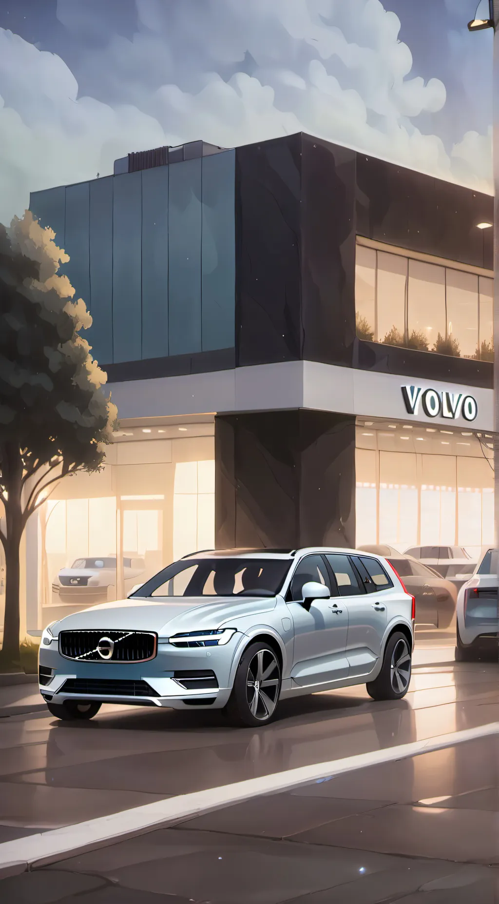 ai character: Volvo Dealership background
