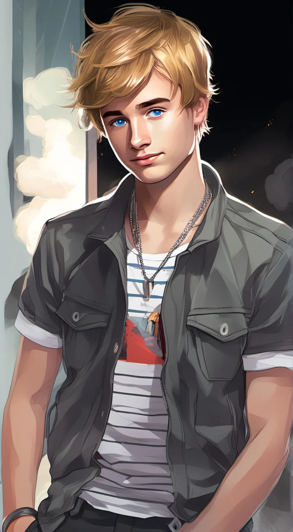 ai character: Sam golbach  background