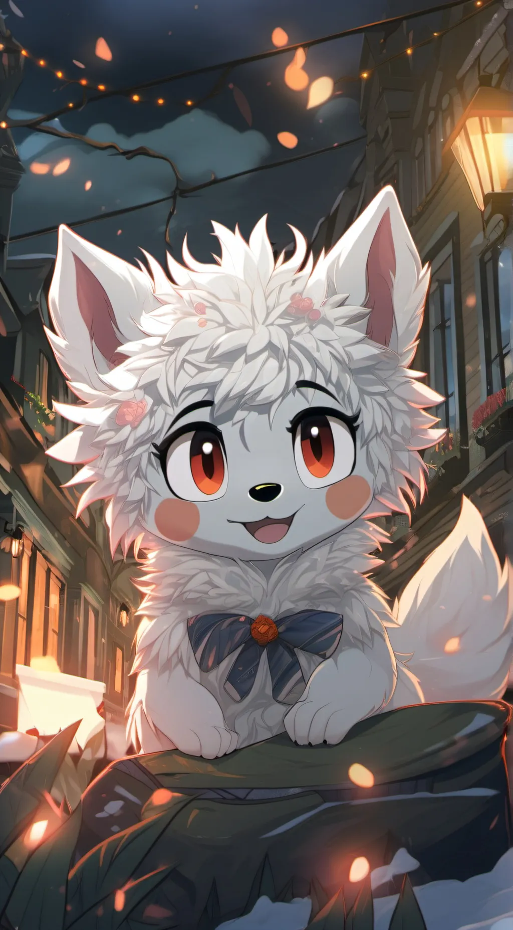 ai character: Artic fox furre background
