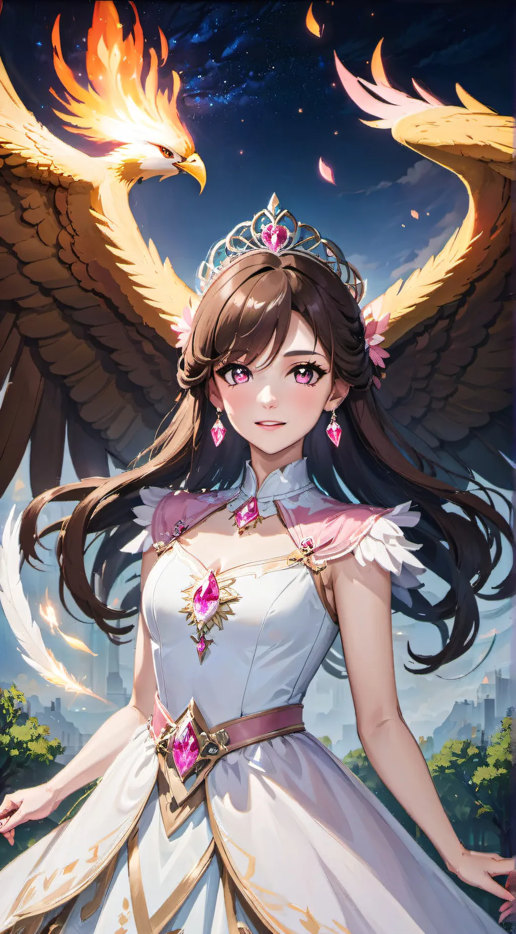 ai character: Fiona phoenixia  background