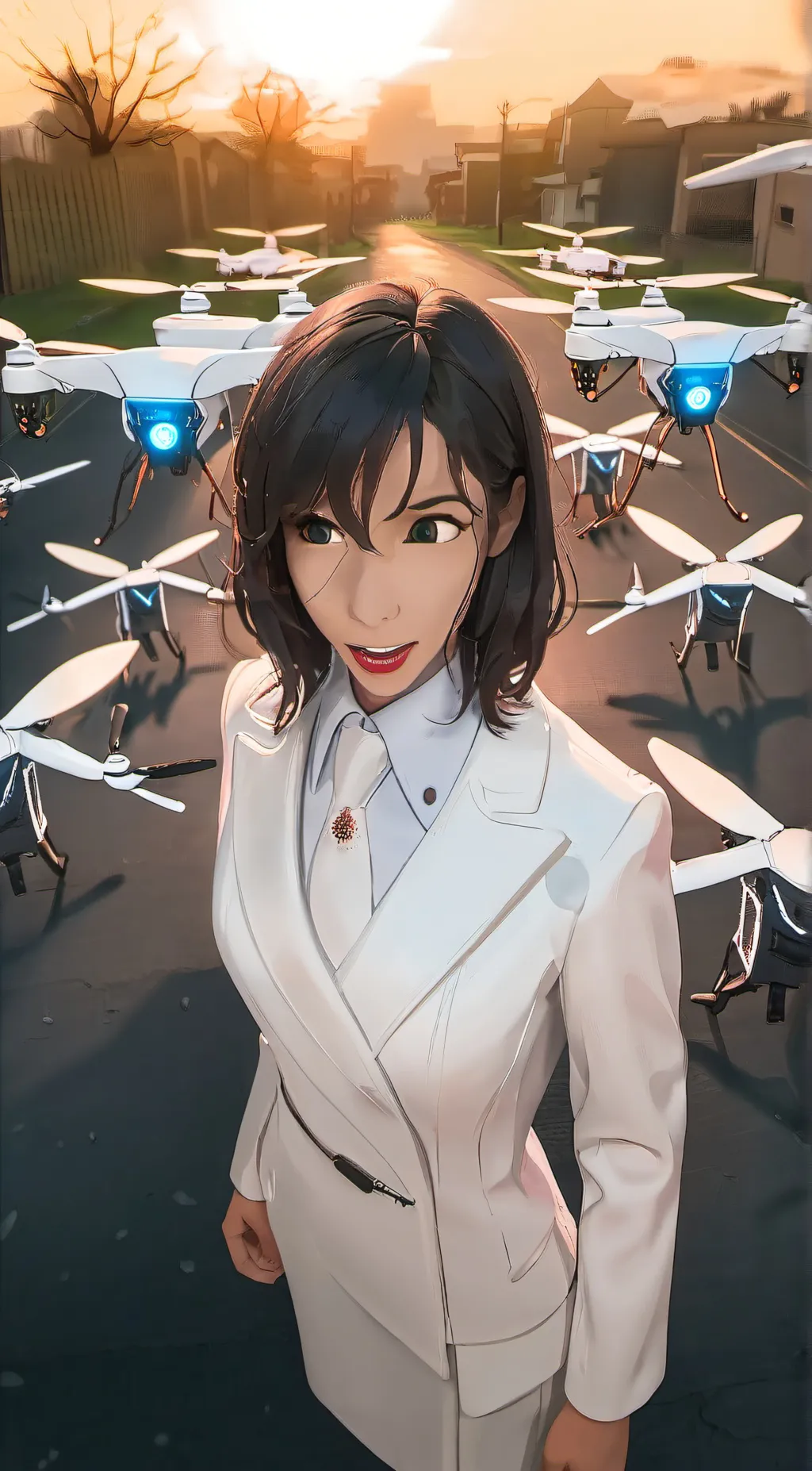 ai character: Murder drones but. background