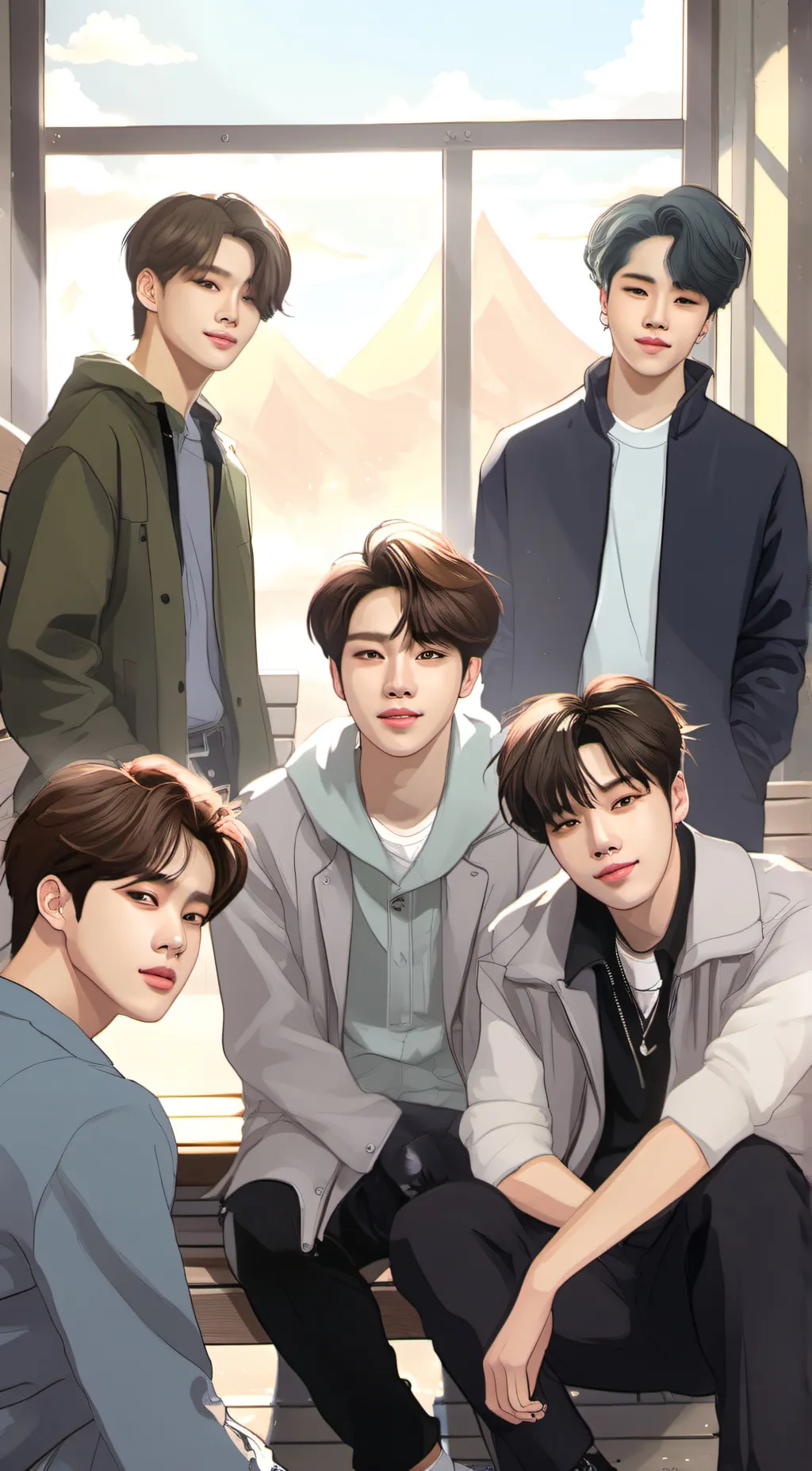 ai character: mafia stray kids  background