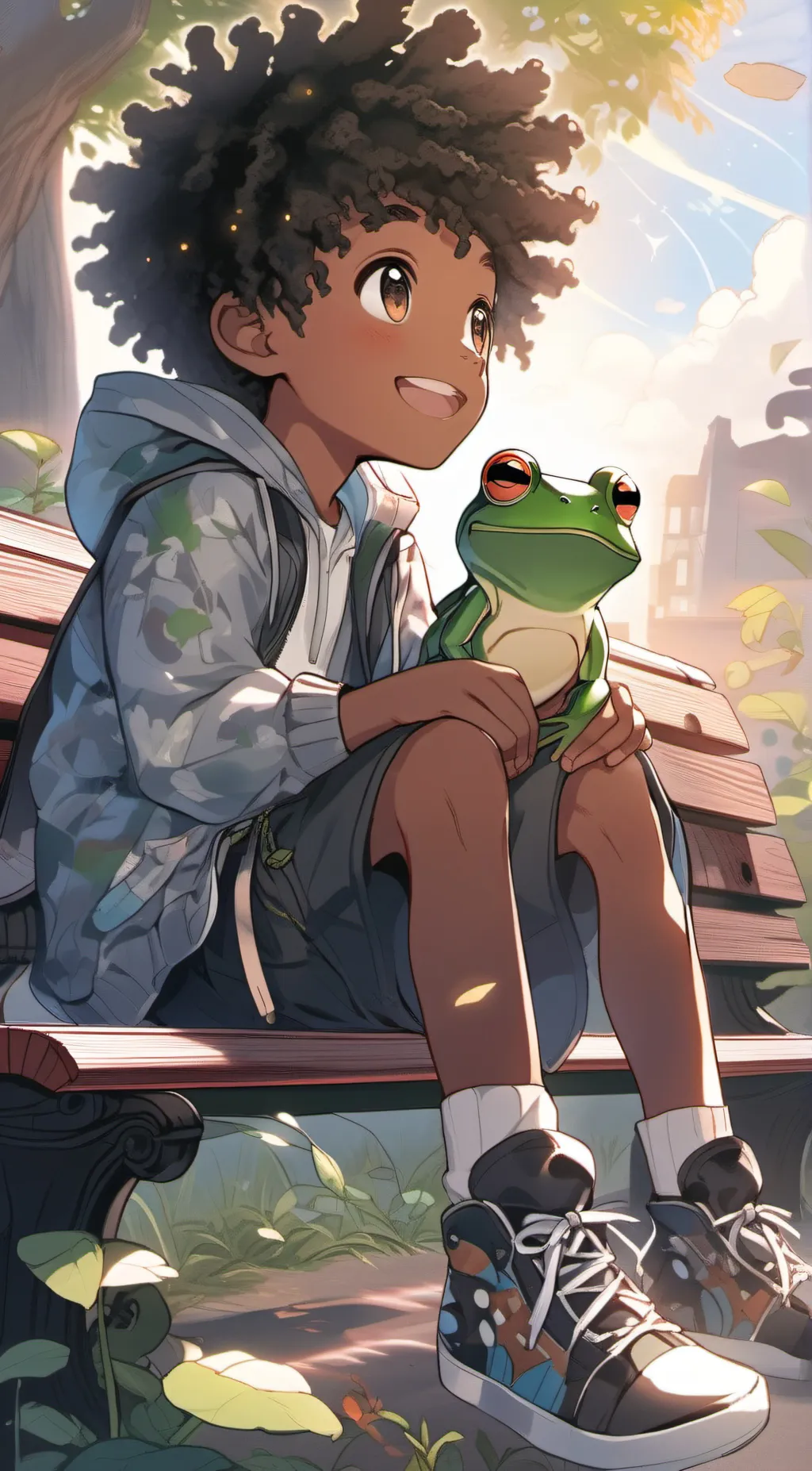 ai character: jyimira and froggy background