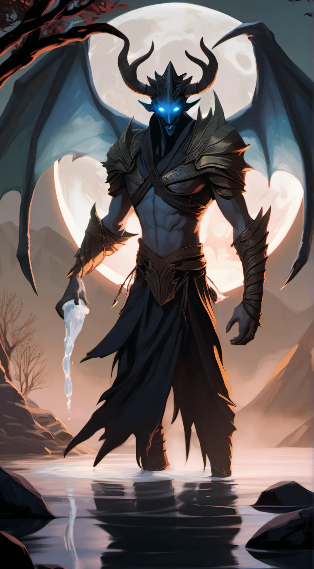 ai character: ice demon  background