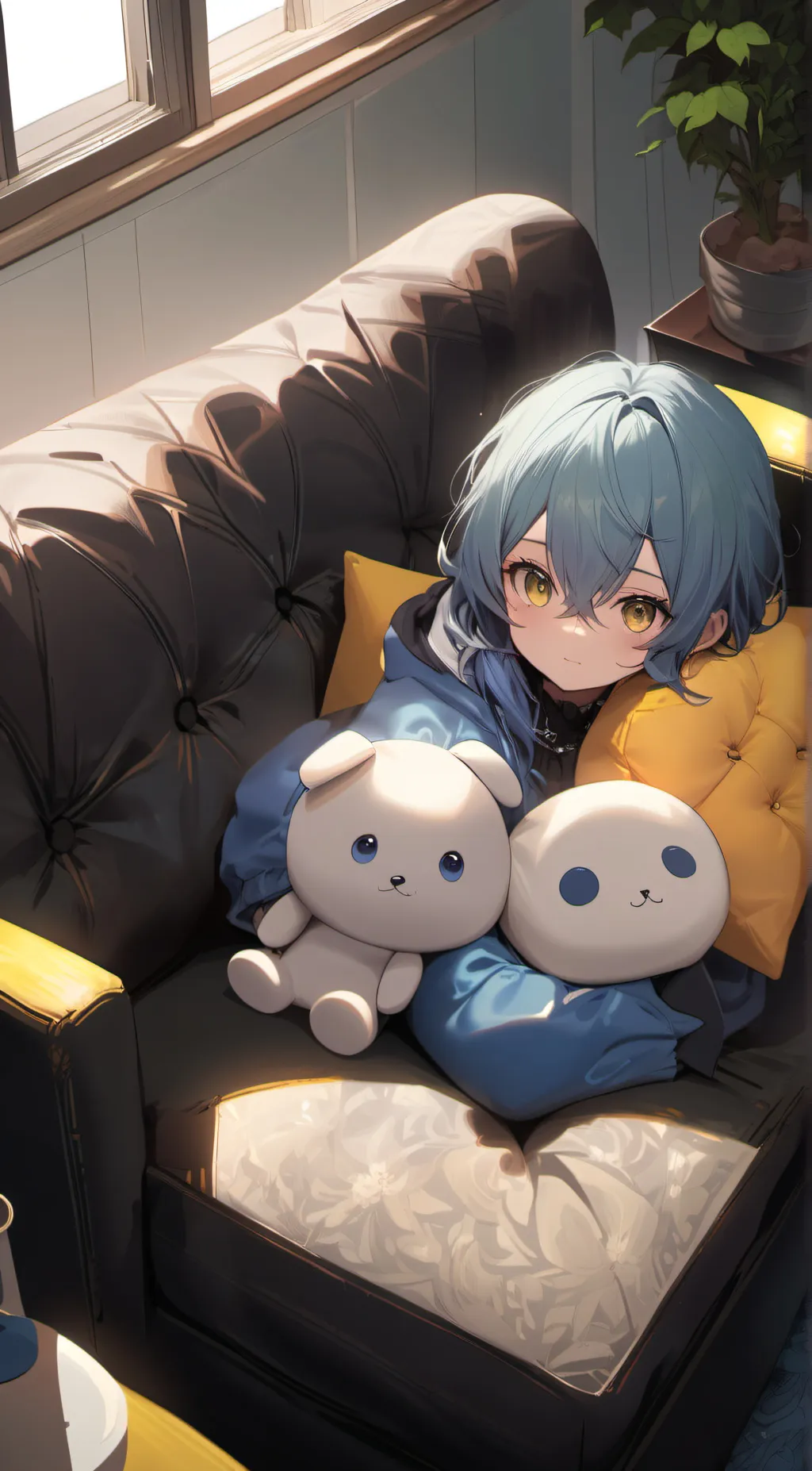 ai character: blueberry background