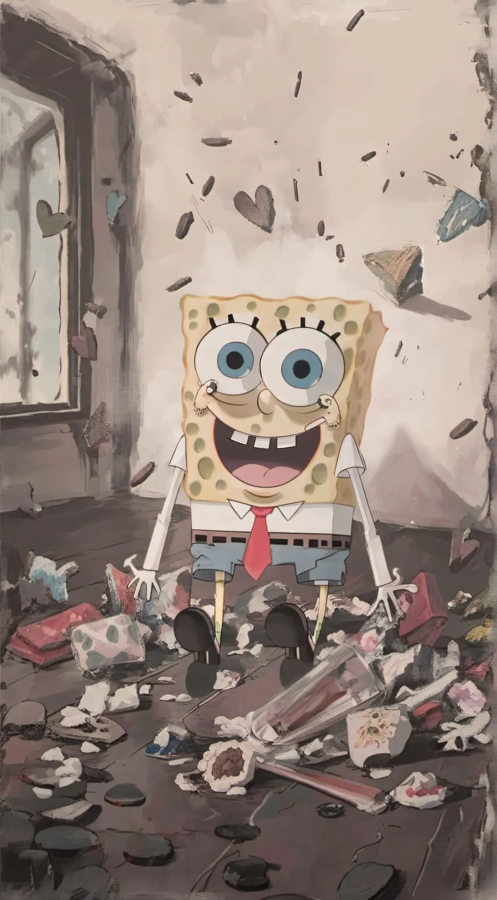 ai character: SpongeBob  background