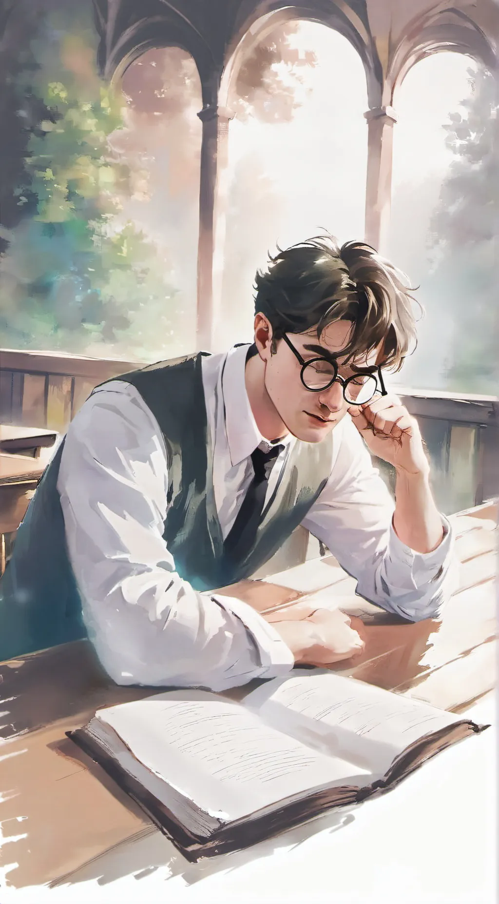 ai character: Harry Potter  background
