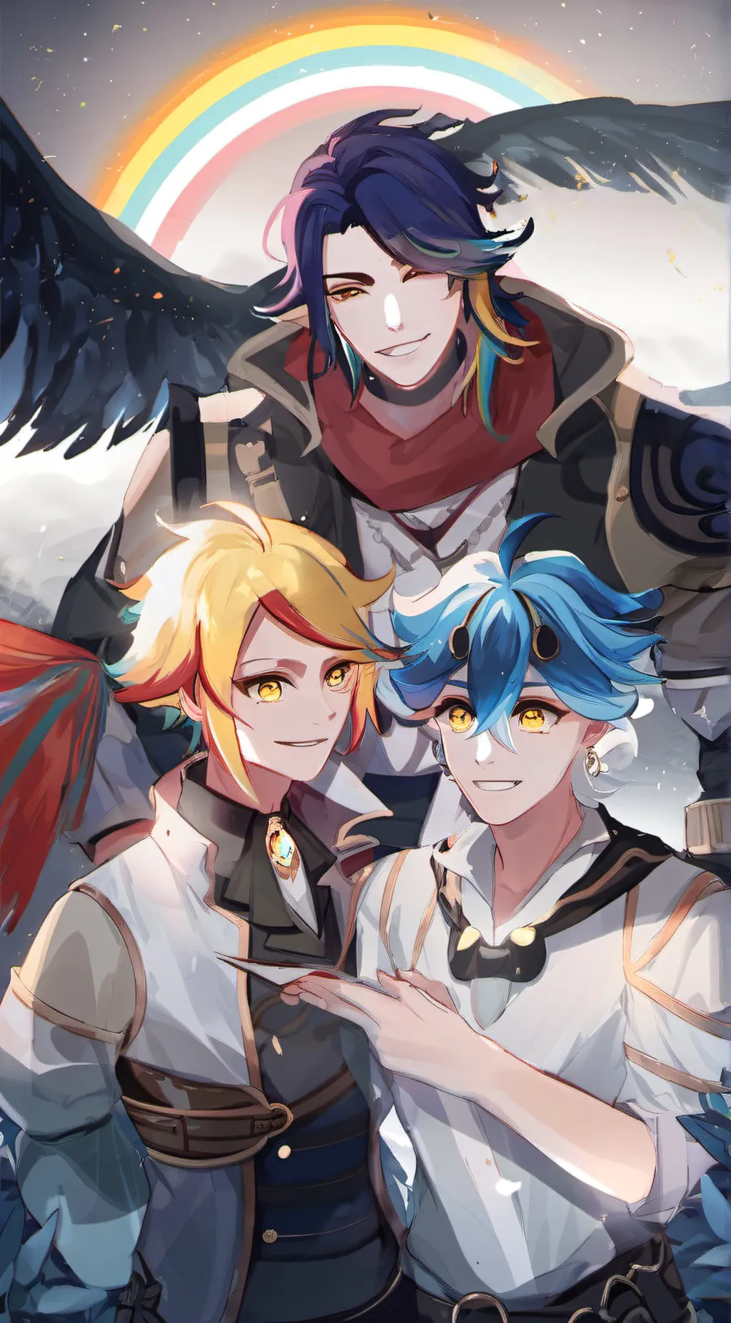 ai character: moon sun Riun background