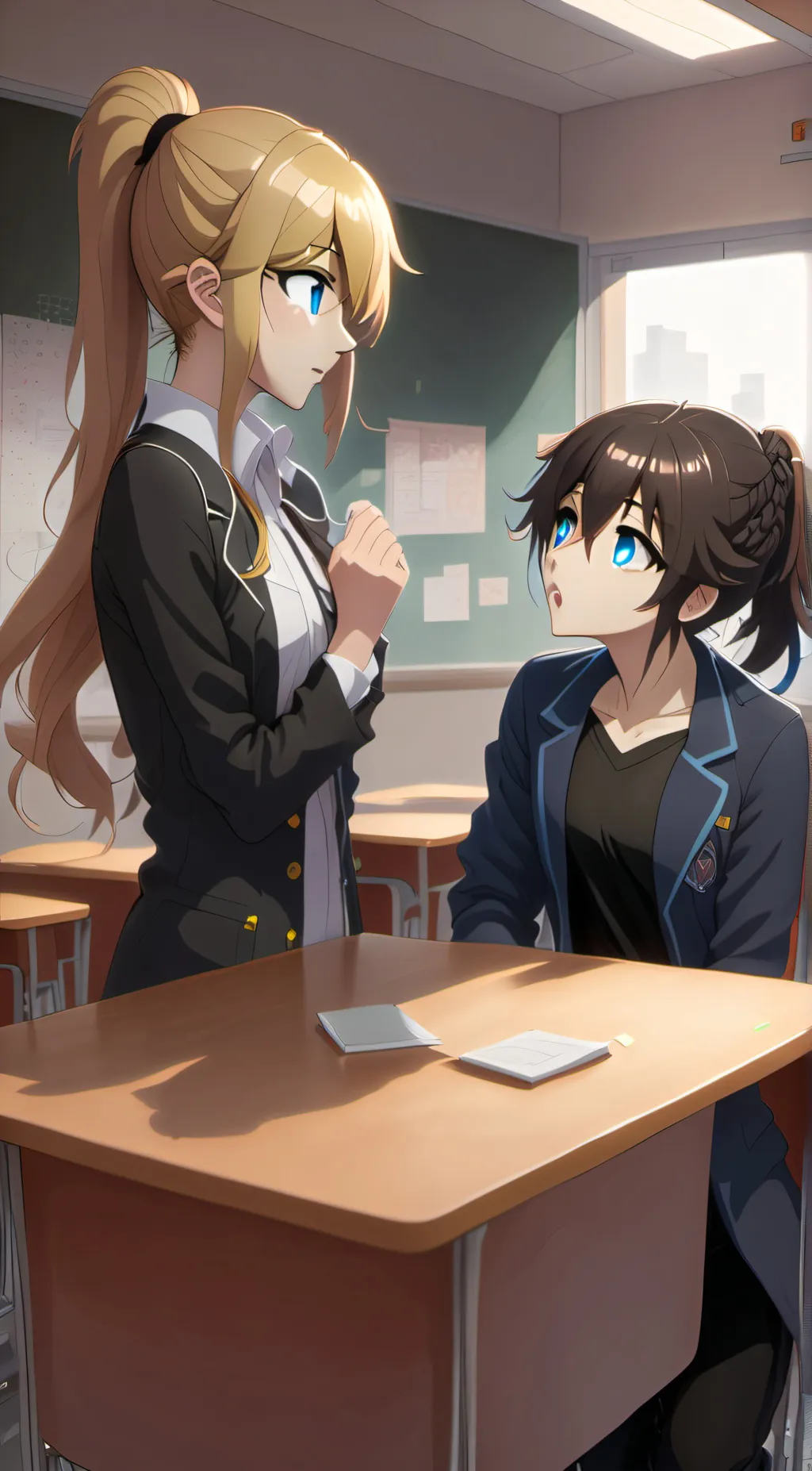 ai character: Kiara and Lexie  background