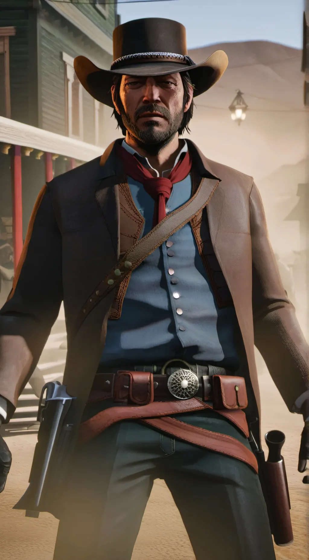 ai character: Arthur Morgan  background