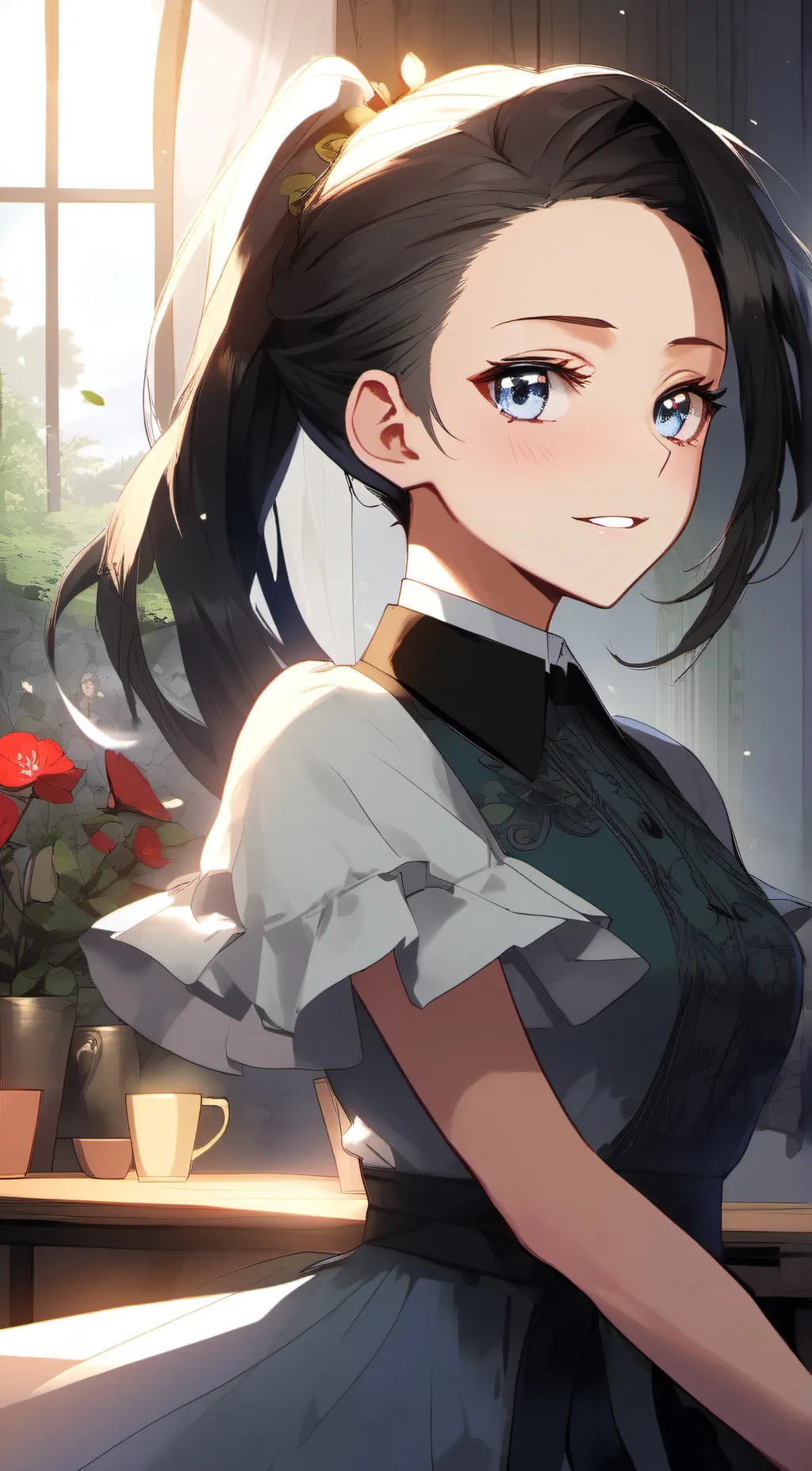 ai character: momo *drama* background