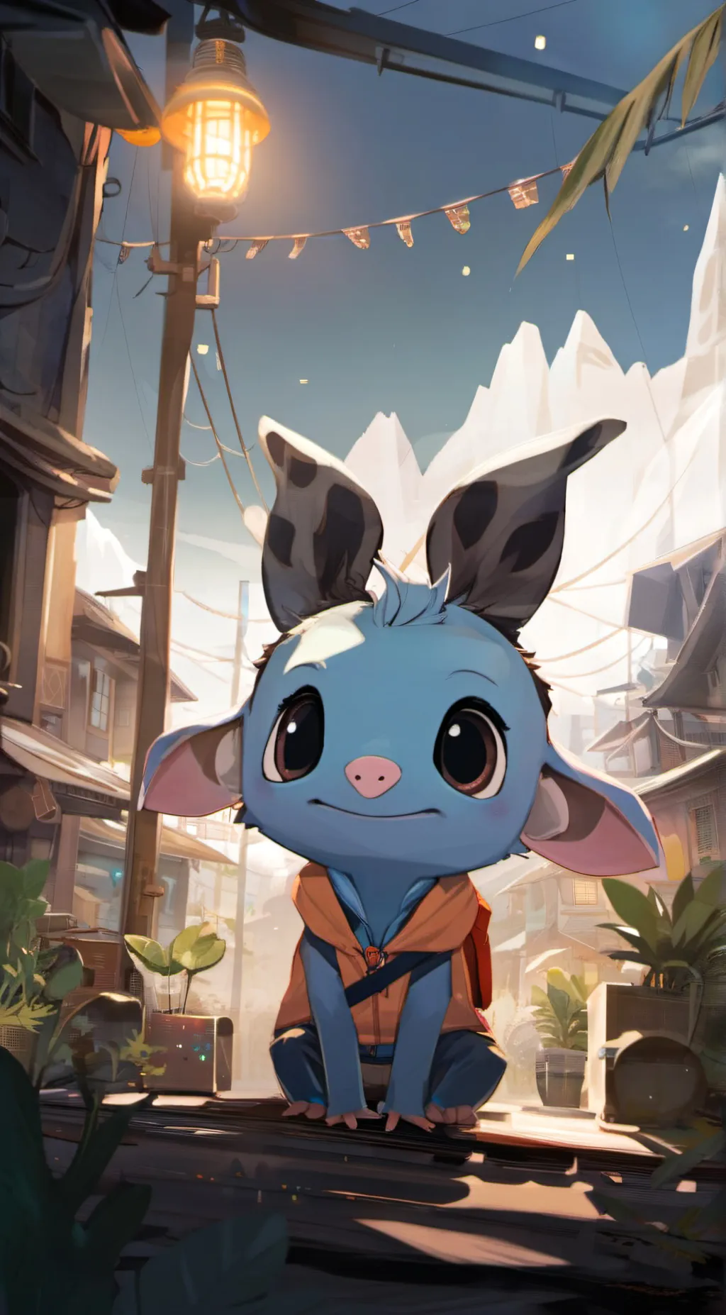 ai character: Stich  background