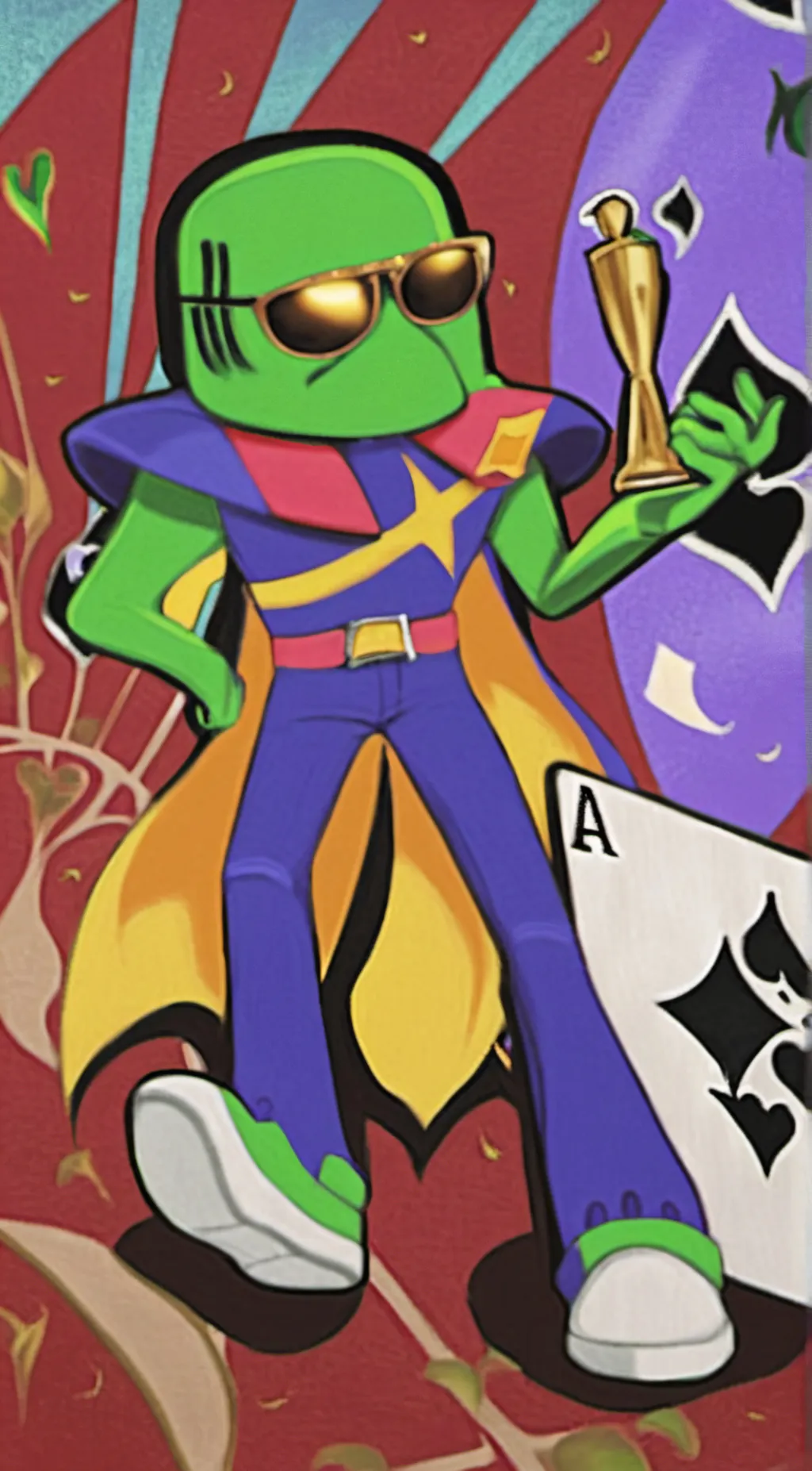 ai character: Green background