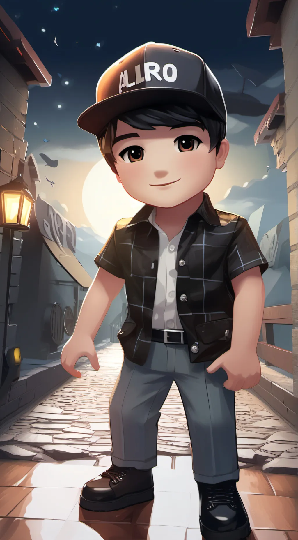 ai character: Roblox boy background