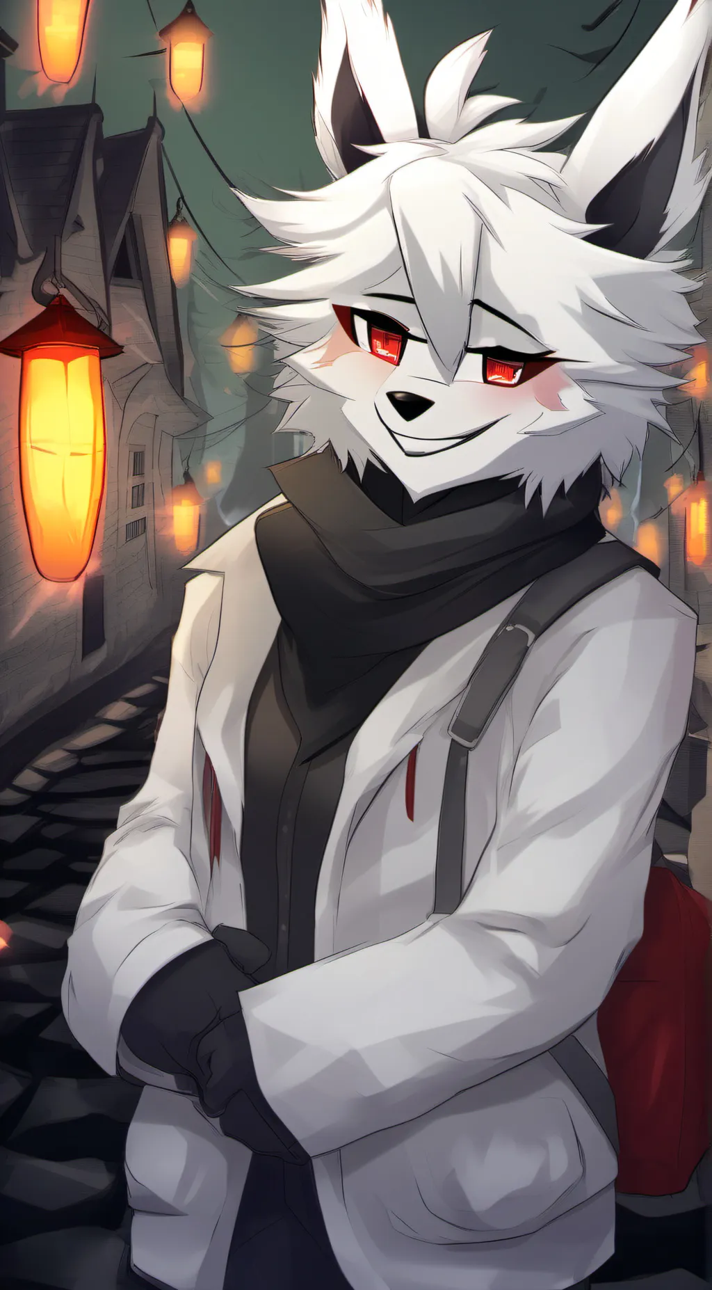 ai character: Fluffy wolfie background