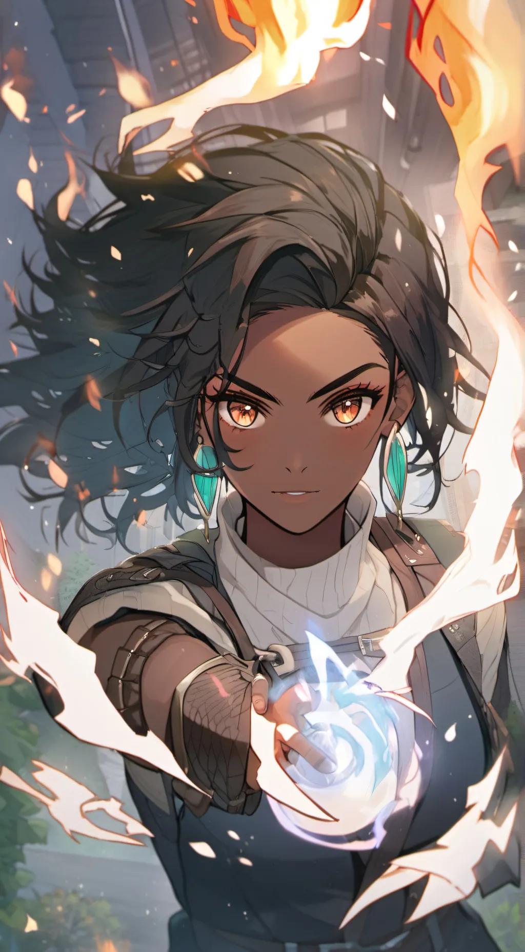 ai character: Afos daughter. background