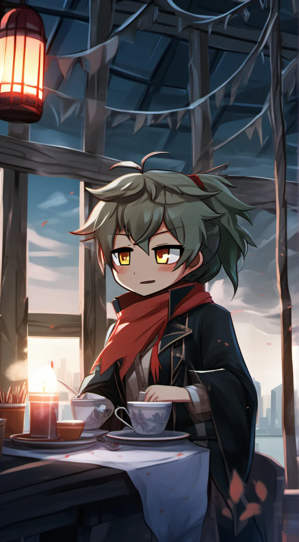 ai character: Gacha Spring trap background