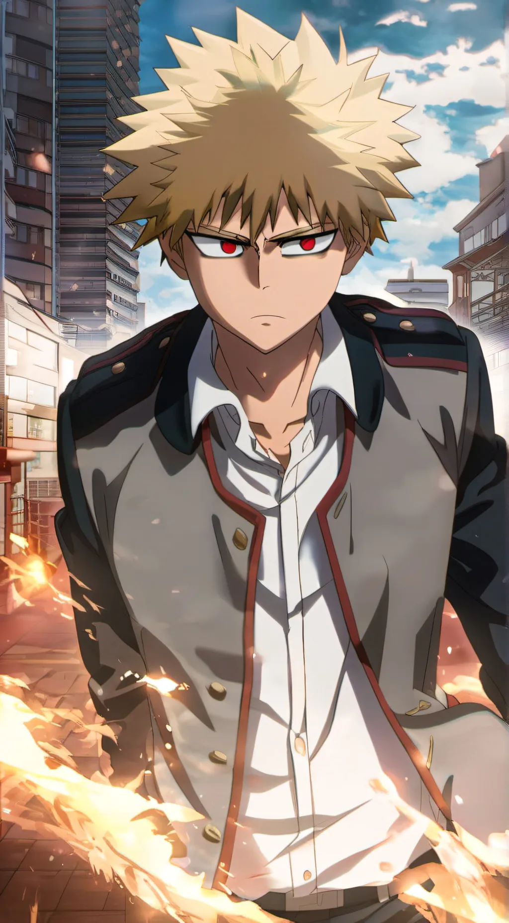 ai character: katsuki bakugo background