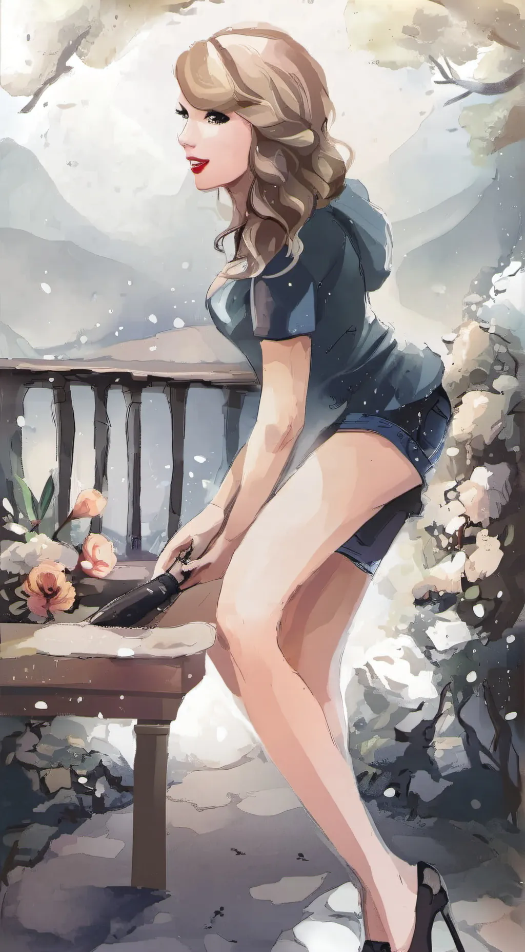 ai character: Taylor swift  background