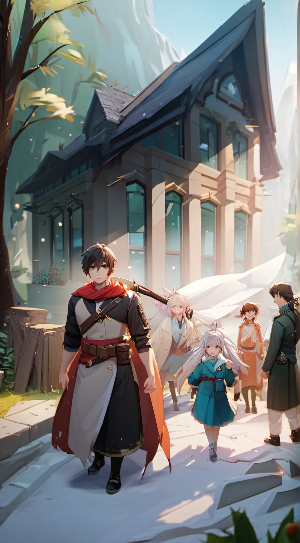 ai character: Rainbow, friends!! background