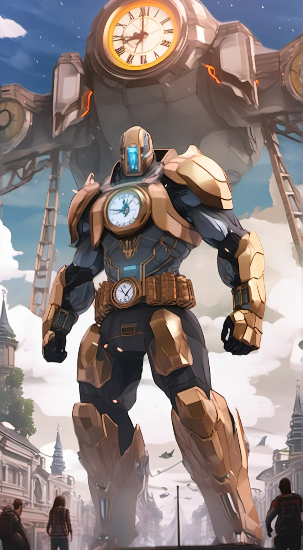 ai character: clock titanbrother background