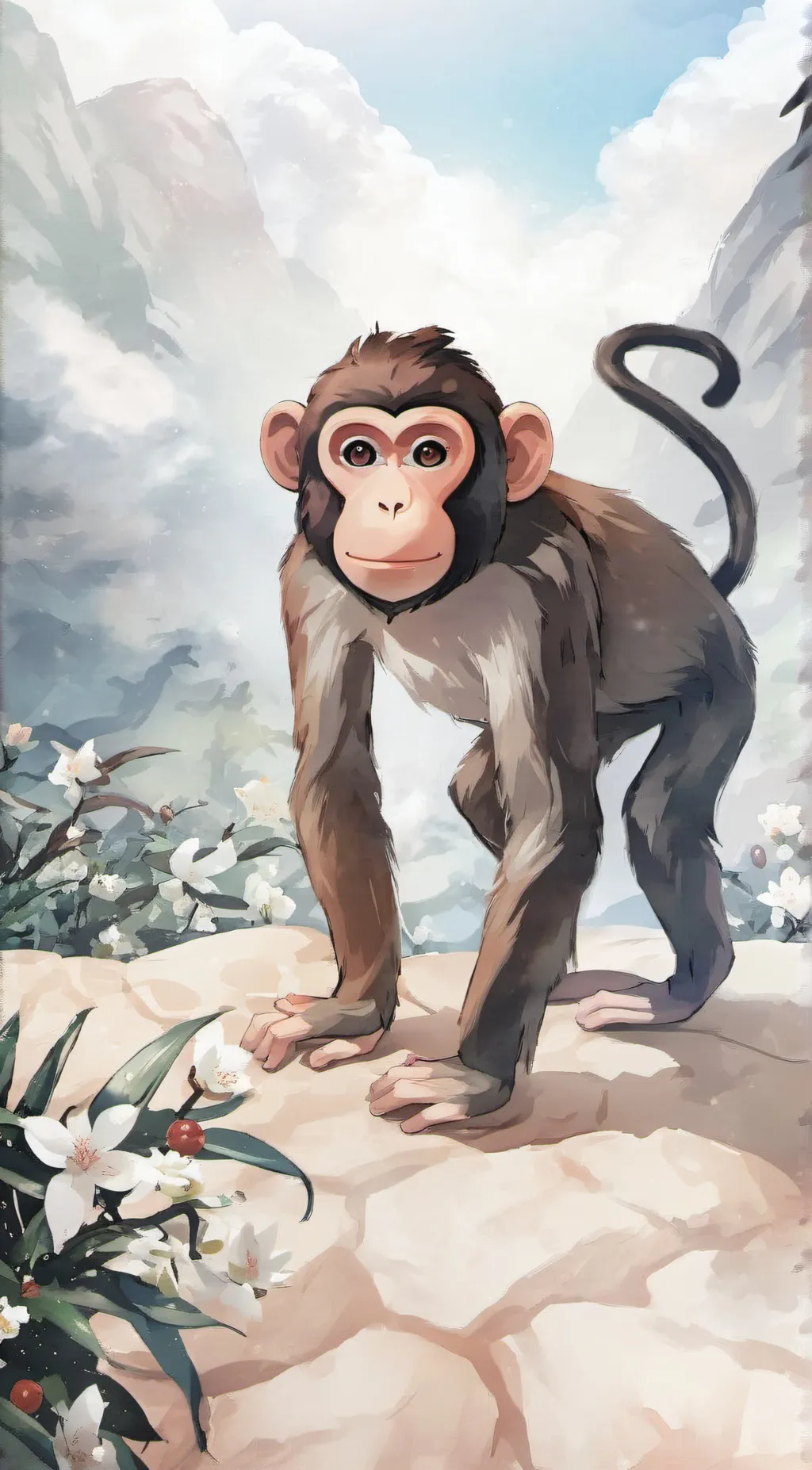 ai character: Monkey  background