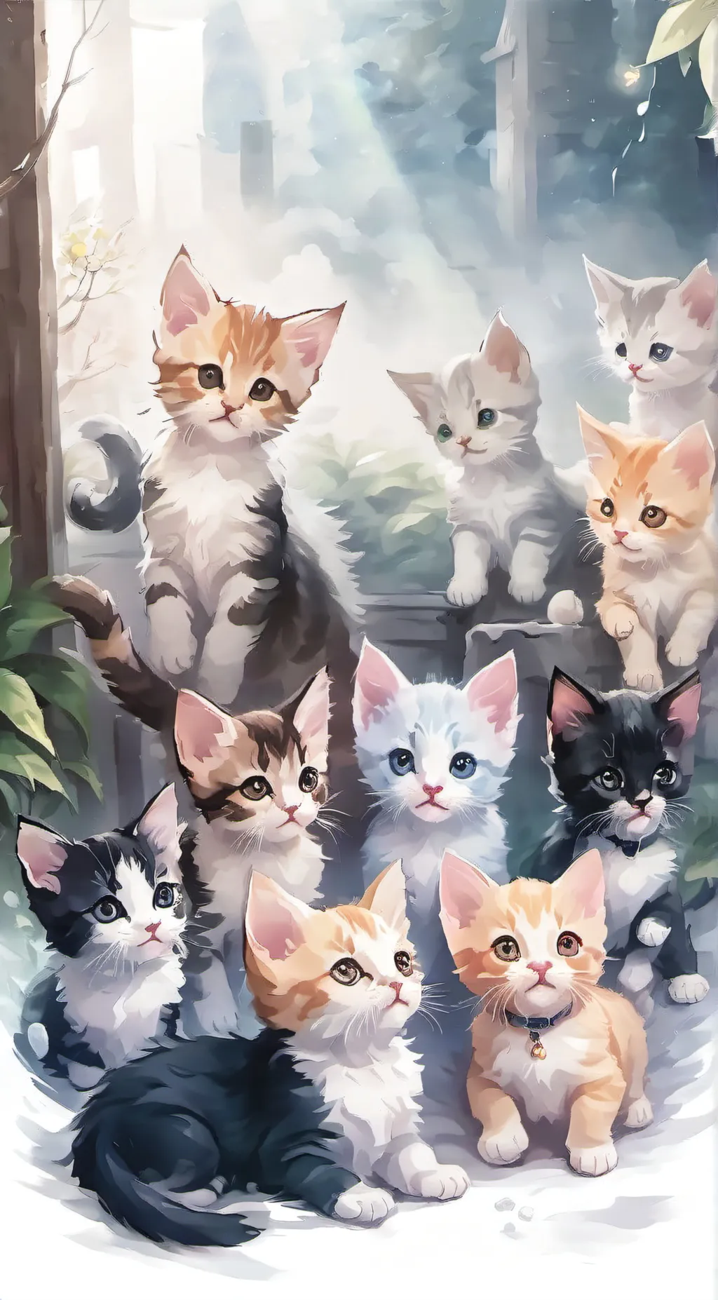 ai character: Kittens background