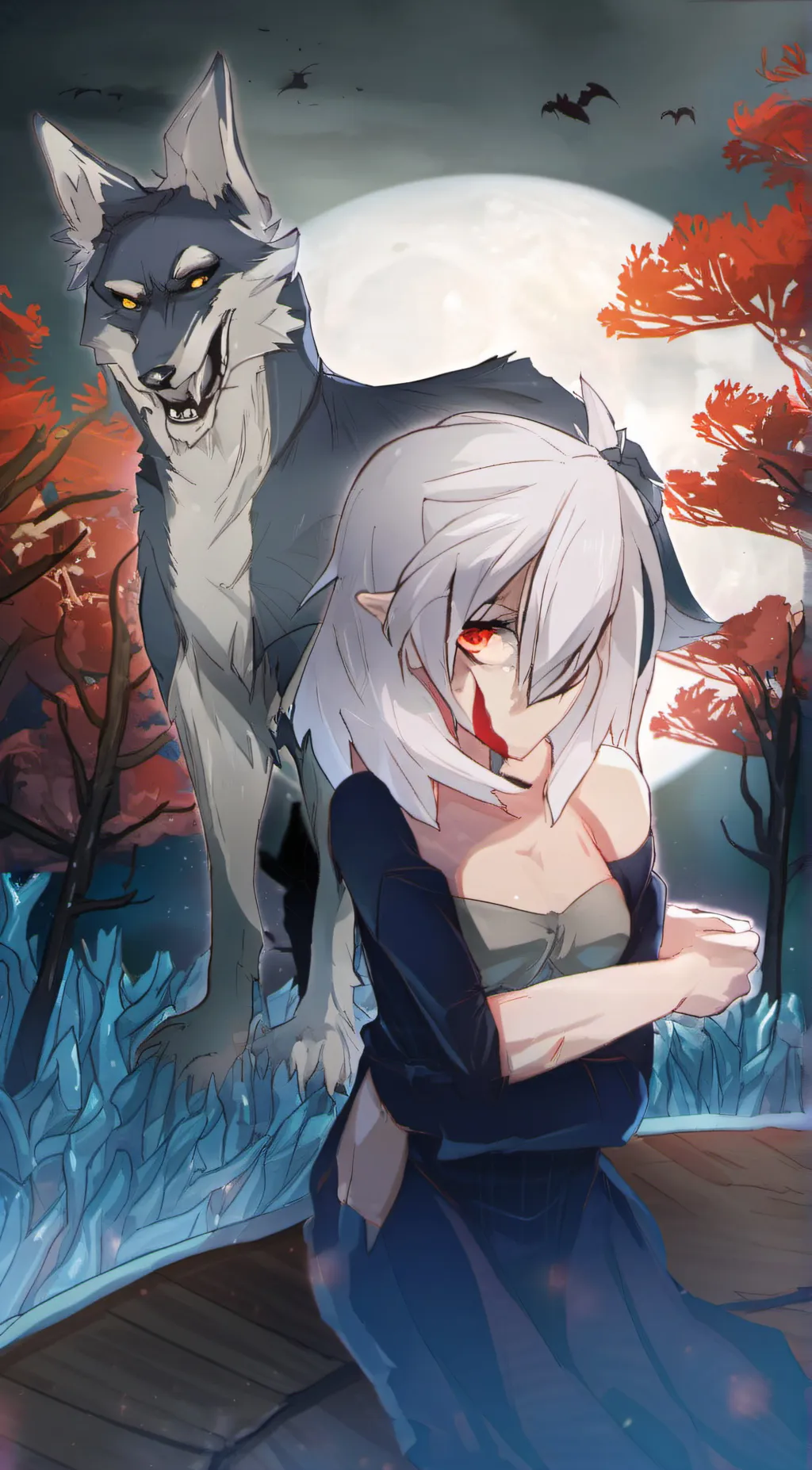 ai character: Coral background