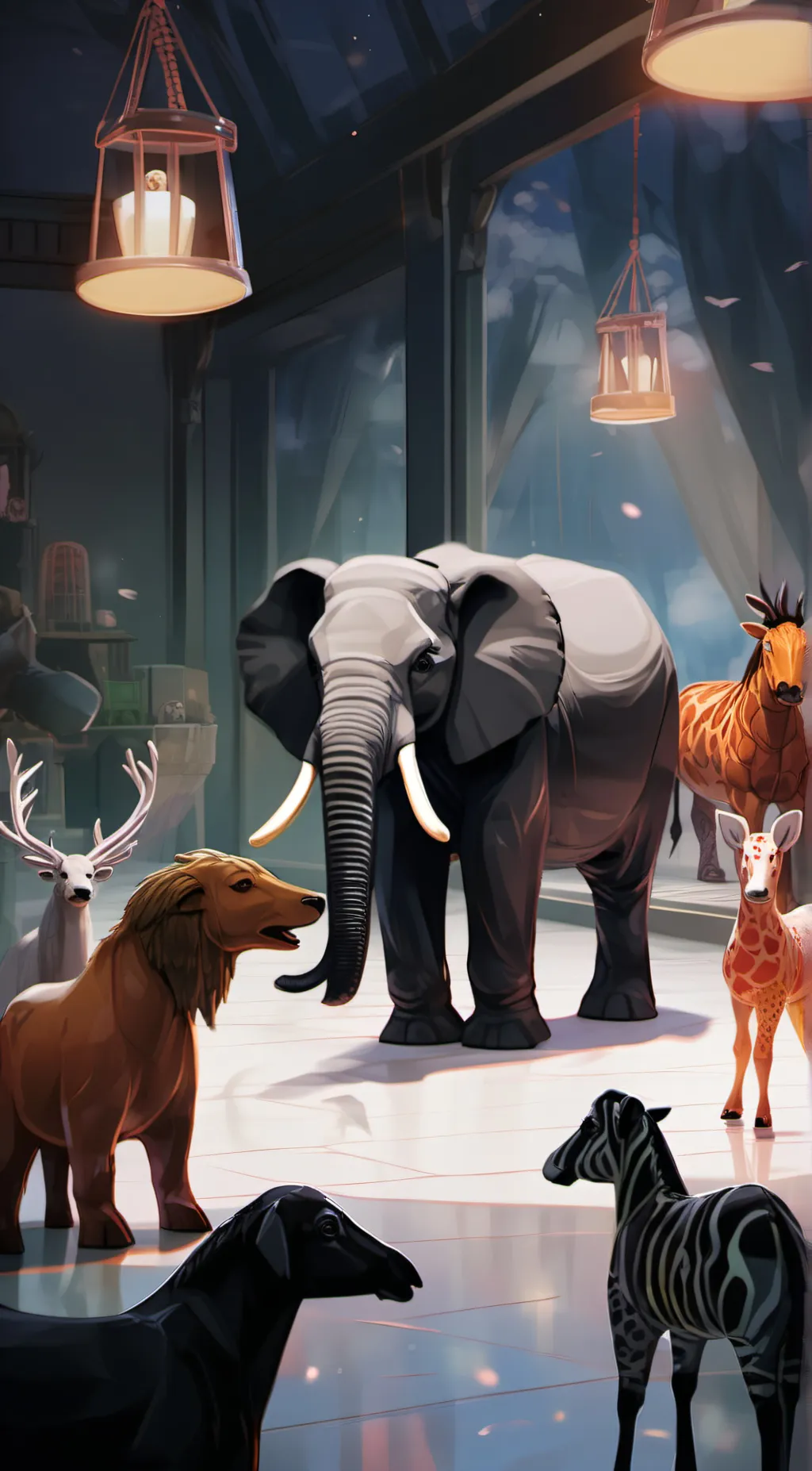 ai character: smiling critters  background