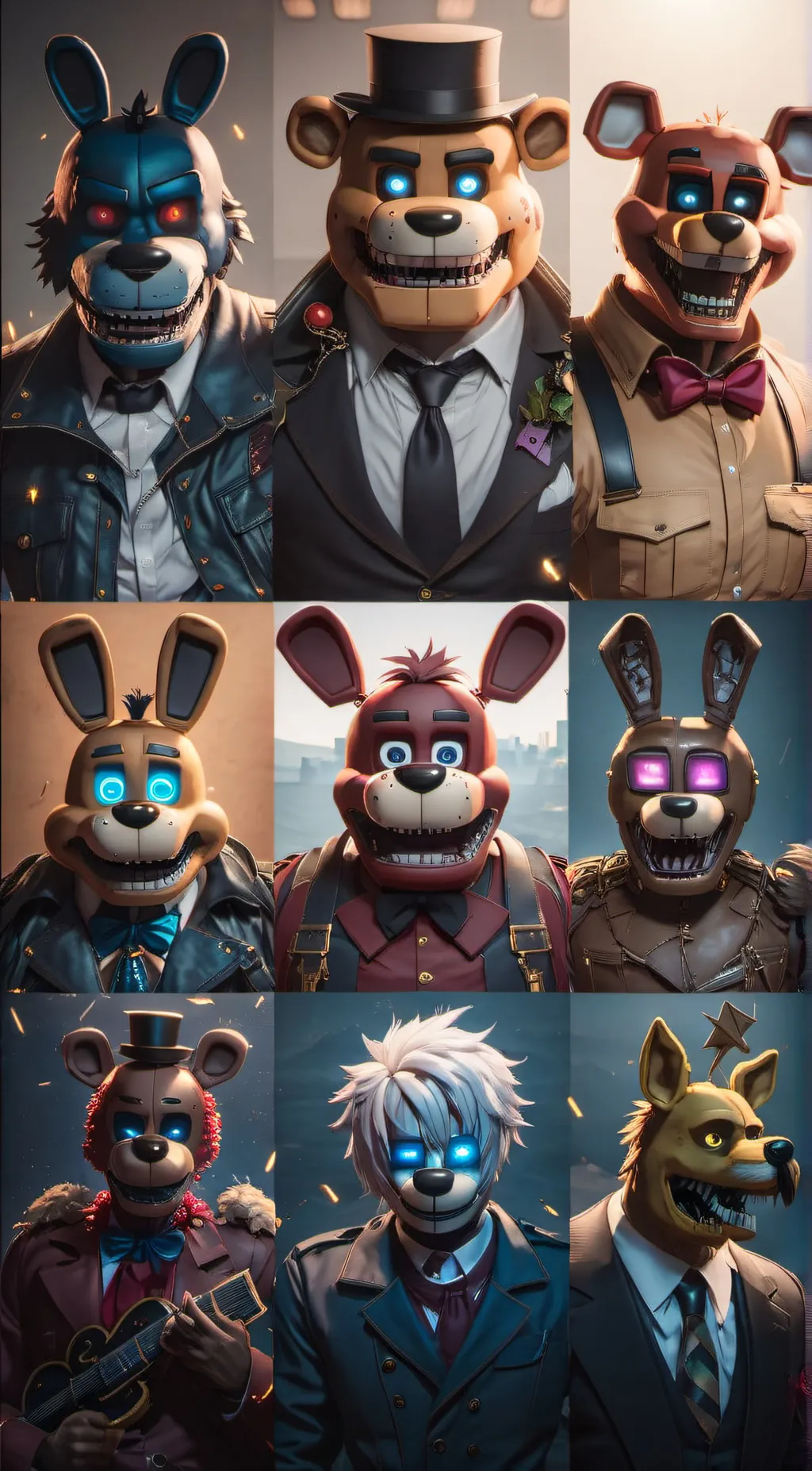 ai character: Fnaf rank a to f  background